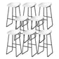 Contemporary Plastic Backrest Counter High Stool with Black Metal Base White 8 Piece Set Clearhalo 'Bar Furniture' 'Bar Stools' 'bar_stools' 'furn' 'furn_bar_stools' 'Furniture' 'Kitchen & Dining Furniture' 7748735