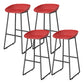 Contemporary Plastic Backrest Counter High Stool with Black Metal Base Red 4 Piece Set Clearhalo 'Bar Furniture' 'Bar Stools' 'bar_stools' 'furn' 'furn_bar_stools' 'Furniture' 'Kitchen & Dining Furniture' 7748738