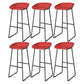 Contemporary Plastic Backrest Counter High Stool with Black Metal Base Red 6 Piece Set Clearhalo 'Bar Furniture' 'Bar Stools' 'bar_stools' 'furn' 'furn_bar_stools' 'Furniture' 'Kitchen & Dining Furniture' 7748739