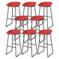Contemporary Plastic Backrest Counter High Stool with Black Metal Base Red 8 Piece Set Clearhalo 'Bar Furniture' 'Bar Stools' 'bar_stools' 'furn' 'furn_bar_stools' 'Furniture' 'Kitchen & Dining Furniture' 7748740