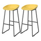 Contemporary Plastic Backrest Counter High Stool with Black Metal Base Yellow 2 Piece Set Clearhalo 'Bar Furniture' 'Bar Stools' 'bar_stools' 'furn' 'furn_bar_stools' 'Furniture' 'Kitchen & Dining Furniture' 7748742