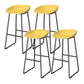 Contemporary Plastic Backrest Counter High Stool with Black Metal Base Yellow 4 Piece Set Clearhalo 'Bar Furniture' 'Bar Stools' 'bar_stools' 'furn' 'furn_bar_stools' 'Furniture' 'Kitchen & Dining Furniture' 7748743