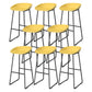 Contemporary Plastic Backrest Counter High Stool with Black Metal Base Yellow 8 Piece Set Clearhalo 'Bar Furniture' 'Bar Stools' 'bar_stools' 'furn' 'furn_bar_stools' 'Furniture' 'Kitchen & Dining Furniture' 7748745