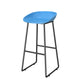 Contemporary Plastic Backrest Counter High Stool with Black Metal Base Blue 1 Piece Clearhalo 'Bar Furniture' 'Bar Stools' 'bar_stools' 'furn' 'furn_bar_stools' 'Furniture' 'Kitchen & Dining Furniture' 7748746