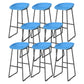 Contemporary Plastic Backrest Counter High Stool with Black Metal Base Blue 8 Piece Set Clearhalo 'Bar Furniture' 'Bar Stools' 'bar_stools' 'furn' 'furn_bar_stools' 'Furniture' 'Kitchen & Dining Furniture' 7748750