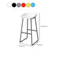 Contemporary Plastic Backrest Counter High Stool with Black Metal Base Clearhalo 'Bar Furniture' 'Bar Stools' 'bar_stools' 'furn' 'furn_bar_stools' 'Furniture' 'Kitchen & Dining Furniture' 7748752