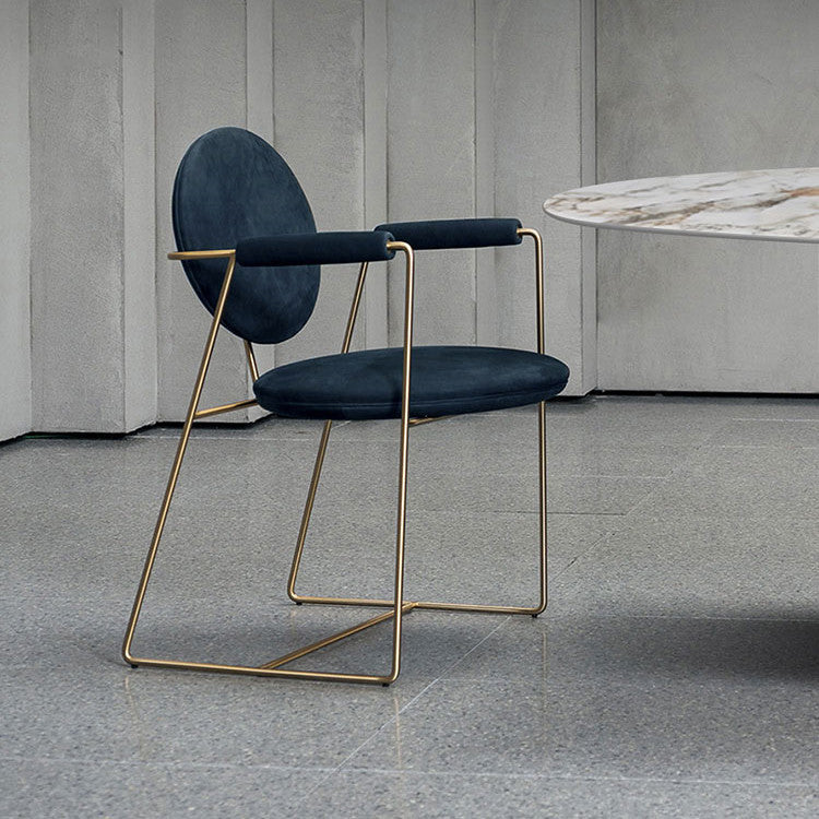 Blue and Gold Contemporary Faux Leather Dining Accent Chair for Home Clearhalo 'Dining Chairs' 'Dining Tables & Seating' 'dining_chair' 'furn' 'furn_dining_chair' 'Furniture' 'Kitchen & Dining Furniture' 7748844