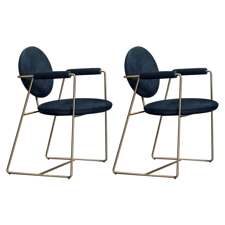 Blue and Gold Contemporary Faux Leather Dining Accent Chair for Home 2 Piece Set Clearhalo 'Dining Chairs' 'Dining Tables & Seating' 'dining_chair' 'furn' 'furn_dining_chair' 'Furniture' 'Kitchen & Dining Furniture' 7748845