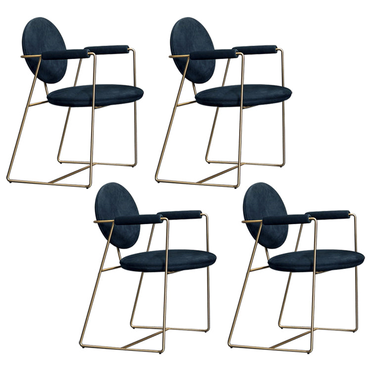 Blue and Gold Contemporary Faux Leather Dining Accent Chair for Home 4 Piece Set Clearhalo 'Dining Chairs' 'Dining Tables & Seating' 'dining_chair' 'furn' 'furn_dining_chair' 'Furniture' 'Kitchen & Dining Furniture' 7748846