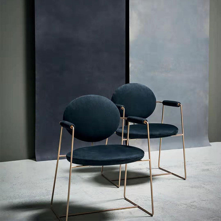 Blue and Gold Contemporary Faux Leather Dining Accent Chair for Home Clearhalo 'Dining Chairs' 'Dining Tables & Seating' 'dining_chair' 'furn' 'furn_dining_chair' 'Furniture' 'Kitchen & Dining Furniture' 7748849