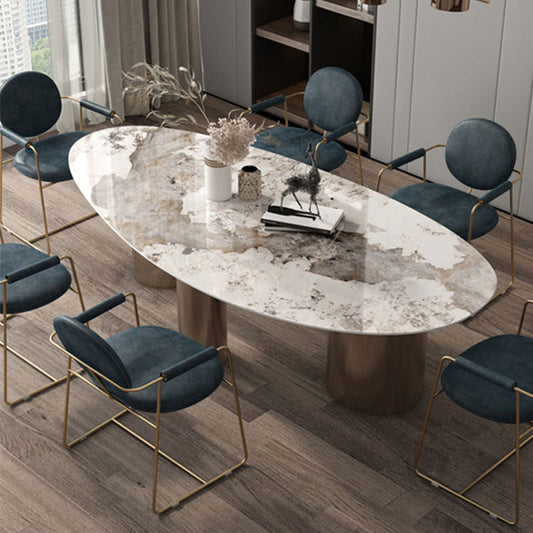 Blue and Gold Contemporary Faux Leather Dining Accent Chair for Home Clearhalo 'Dining Chairs' 'Dining Tables & Seating' 'dining_chair' 'furn' 'furn_dining_chair' 'Furniture' 'Kitchen & Dining Furniture' 7748851