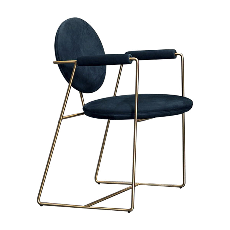 Blue and Gold Contemporary Faux Leather Dining Accent Chair for Home Clearhalo 'Dining Chairs' 'Dining Tables & Seating' 'dining_chair' 'furn' 'furn_dining_chair' 'Furniture' 'Kitchen & Dining Furniture' 7748852