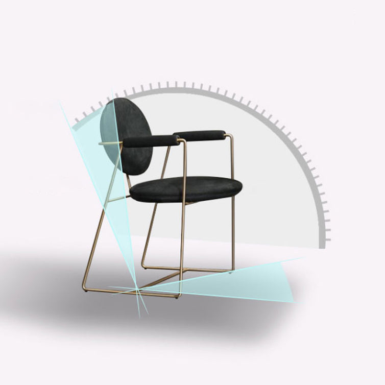 Blue and Gold Contemporary Faux Leather Dining Accent Chair for Home Clearhalo 'Dining Chairs' 'Dining Tables & Seating' 'dining_chair' 'furn' 'furn_dining_chair' 'Furniture' 'Kitchen & Dining Furniture' 7748854