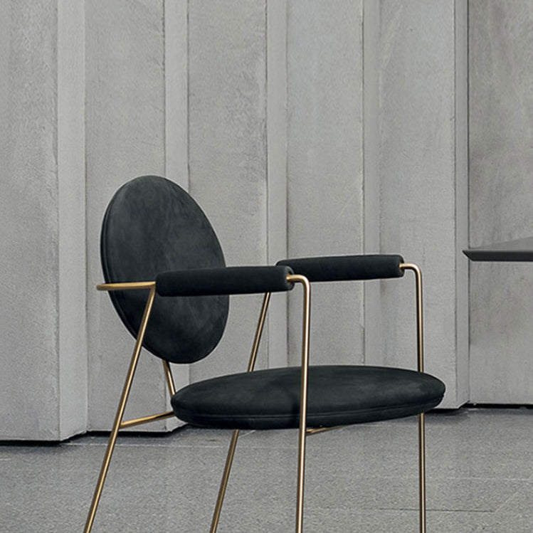 Blue and Gold Contemporary Faux Leather Dining Accent Chair for Home Clearhalo 'Dining Chairs' 'Dining Tables & Seating' 'dining_chair' 'furn' 'furn_dining_chair' 'Furniture' 'Kitchen & Dining Furniture' 7748855