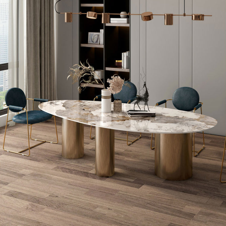 Blue and Gold Contemporary Faux Leather Dining Accent Chair for Home Clearhalo 'Dining Chairs' 'Dining Tables & Seating' 'dining_chair' 'furn' 'furn_dining_chair' 'Furniture' 'Kitchen & Dining Furniture' 7748857