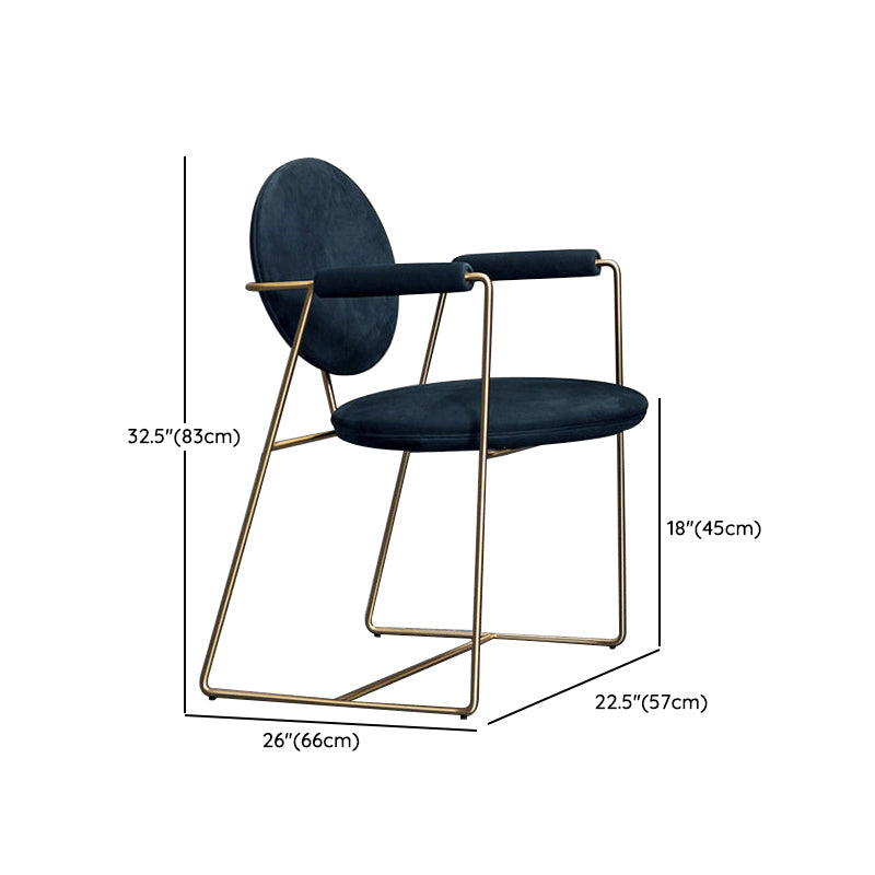 Blue and Gold Contemporary Faux Leather Dining Accent Chair for Home Clearhalo 'Dining Chairs' 'Dining Tables & Seating' 'dining_chair' 'furn' 'furn_dining_chair' 'Furniture' 'Kitchen & Dining Furniture' 7748858