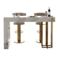 1/2/3 Pieces Glam Rectangle Sintered Stone Bar Table with High Stools