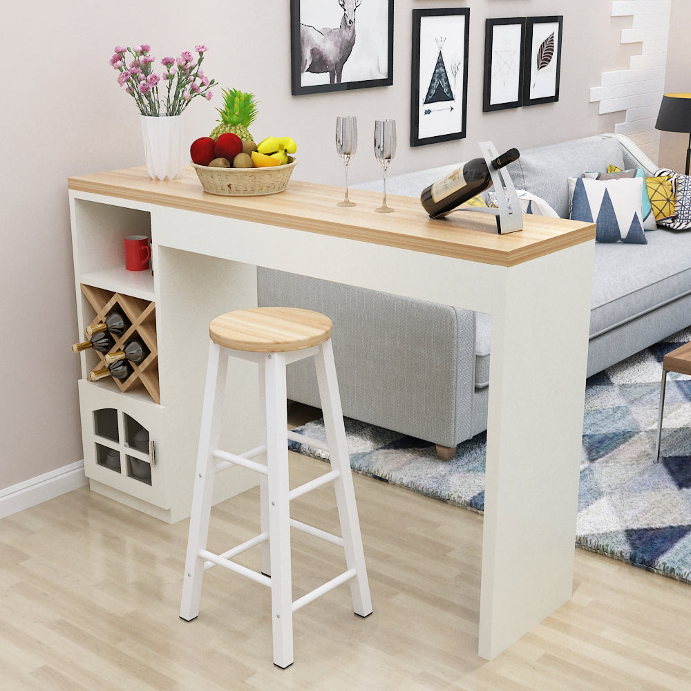 Mesa de bar rectangular con pedestal doble contemporánea para cocina, comedor