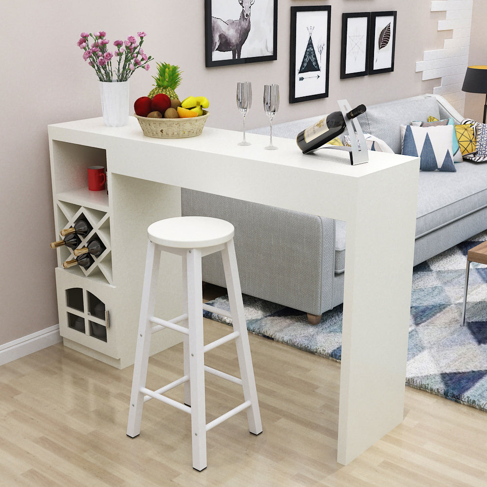 Mesa de bar rectangular con pedestal doble contemporánea para cocina, comedor