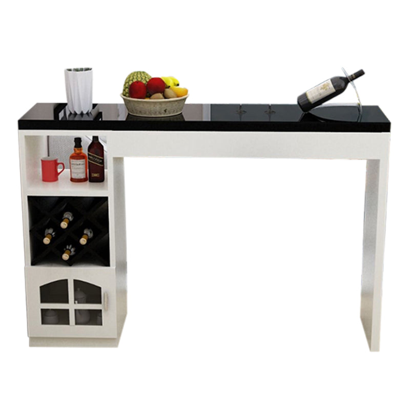 Mesa de bar rectangular con pedestal doble contemporánea para cocina, comedor