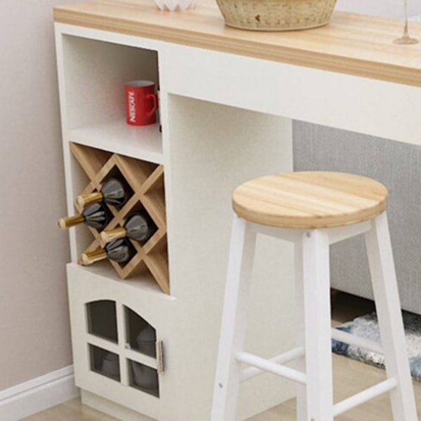 Mesa de bar rectangular con pedestal doble contemporánea para cocina, comedor