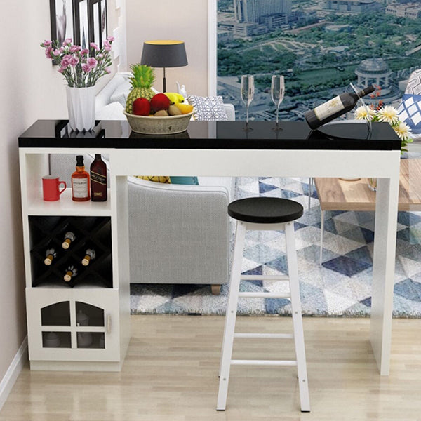 Mesa de bar rectangular con pedestal doble contemporánea para cocina, comedor