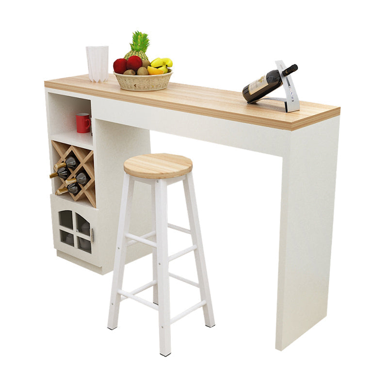 Mesa de bar rectangular con pedestal doble contemporánea para cocina, comedor