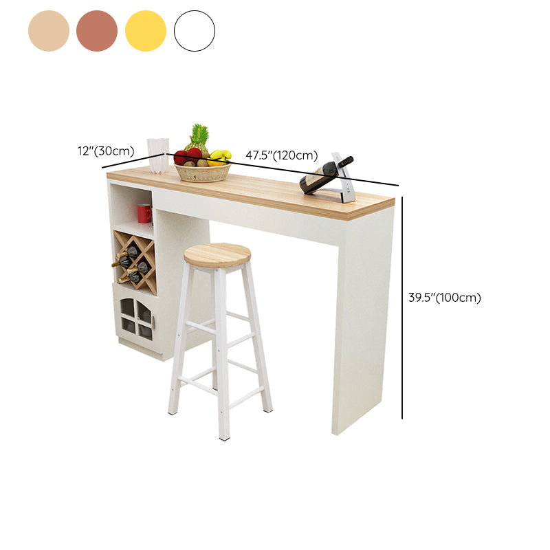 Mesa de bar rectangular con pedestal doble contemporánea para cocina, comedor