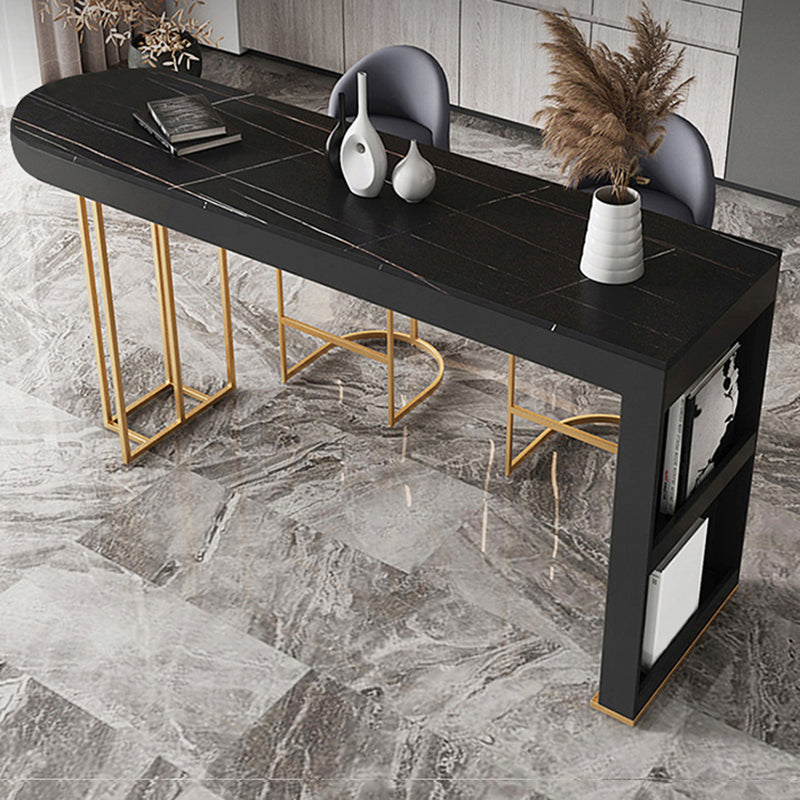 Contemporary Sintered Stone Dining Bar Table for Kitchen Dining Room Clearhalo 'Bar Furniture' 'Bar Tables' 'bar_tables' 'furn' 'furn_bar_tables' 'Furniture' 'Kitchen & Dining Furniture' 7749101