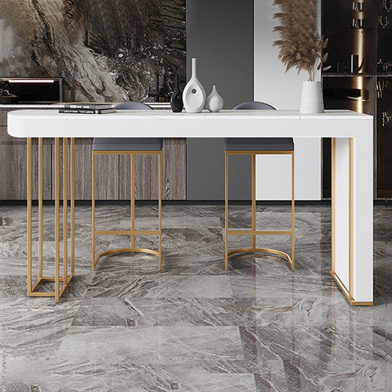 Contemporary Sintered Stone Dining Bar Table for Kitchen Dining Room Clearhalo 'Bar Furniture' 'Bar Tables' 'bar_tables' 'furn' 'furn_bar_tables' 'Furniture' 'Kitchen & Dining Furniture' 7749103