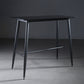 Indoor Modern Rectangle Trestle Bar Dining Table with Metal Legs Black Without Chairs Clearhalo 'Bar Furniture' 'Bar Tables' 'bar_tables' 'furn' 'furn_bar_tables' 'Furniture' 'Kitchen & Dining Furniture' 7749110