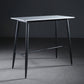 Indoor Modern Rectangle Trestle Bar Dining Table with Metal Legs White-Black Without Chairs Clearhalo 'Bar Furniture' 'Bar Tables' 'bar_tables' 'furn' 'furn_bar_tables' 'Furniture' 'Kitchen & Dining Furniture' 7749113