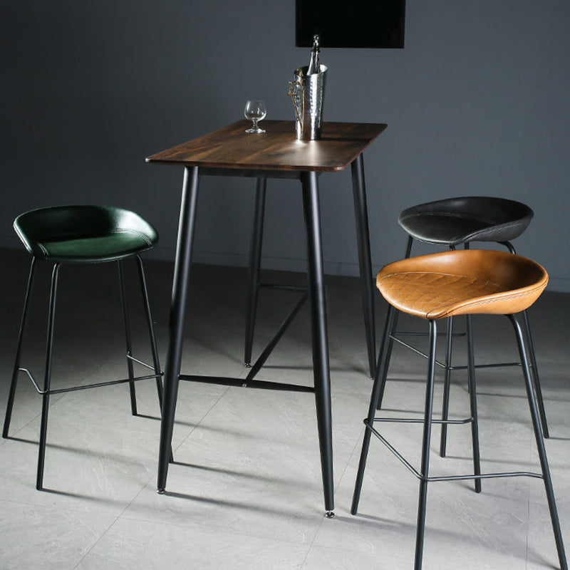 Indoor Modern Rectangle Trestle Bar Dining Table with Metal Legs Clearhalo 'Bar Furniture' 'Bar Tables' 'bar_tables' 'furn' 'furn_bar_tables' 'Furniture' 'Kitchen & Dining Furniture' 7749116