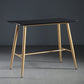 Indoor Modern Rectangle Trestle Bar Dining Table with Metal Legs Black-Gold Without Chairs Clearhalo 'Bar Furniture' 'Bar Tables' 'bar_tables' 'furn' 'furn_bar_tables' 'Furniture' 'Kitchen & Dining Furniture' 7749117