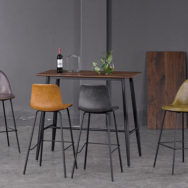 Indoor Modern Rectangle Trestle Bar Dining Table with Metal Legs Clearhalo 'Bar Furniture' 'Bar Tables' 'bar_tables' 'furn' 'furn_bar_tables' 'Furniture' 'Kitchen & Dining Furniture' 7749123