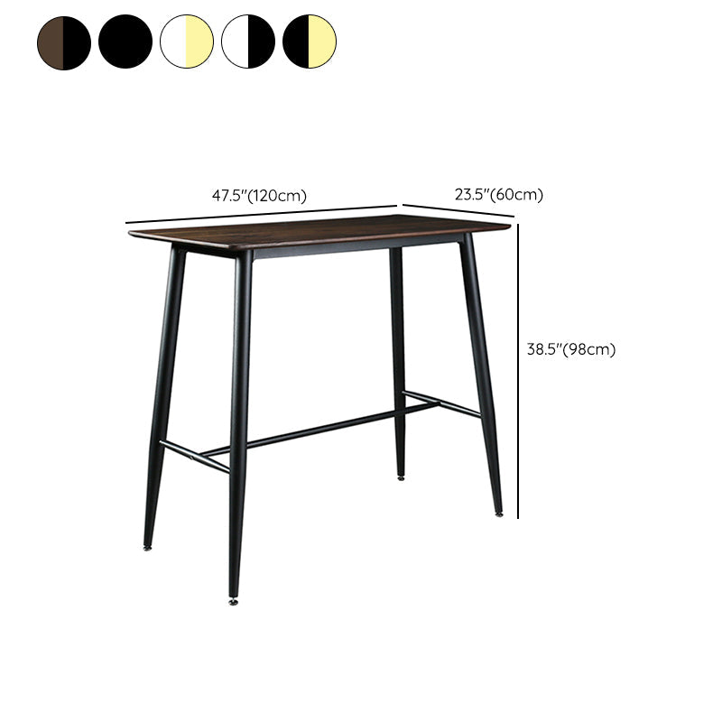 Indoor Modern Rectangle Trestle Bar Dining Table with Metal Legs Clearhalo 'Bar Furniture' 'Bar Tables' 'bar_tables' 'furn' 'furn_bar_tables' 'Furniture' 'Kitchen & Dining Furniture' 7749124