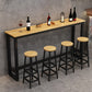 Indoor Modern Rectangle Trestle Bar Dining Table in Metal and Wood Clearhalo 'Bar Furniture' 'Bar Tables' 'bar_tables' 'furn' 'furn_bar_tables' 'Furniture' 'Kitchen & Dining Furniture' 7749127