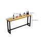 Indoor Modern Rectangle Trestle Bar Dining Table in Metal and Wood Clearhalo 'Bar Furniture' 'Bar Tables' 'bar_tables' 'furn' 'furn_bar_tables' 'Furniture' 'Kitchen & Dining Furniture' 7749145