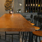 Mesa de bar con caballete rectangular para interiores industriales en metal y madera