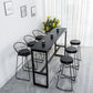 Matte Finish Stone Top Bistro Table with Black Metal Frame for Home Clearhalo 'Bar Furniture' 'Bar Tables' 'bar_tables' 'furn' 'furn_bar_tables' 'Furniture' 'Kitchen & Dining Furniture' 7749167