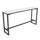 Matte Finish Stone Top Bistro Table with Black Metal Frame for Home White Without Chairs Clearhalo 'Bar Furniture' 'Bar Tables' 'bar_tables' 'furn' 'furn_bar_tables' 'Furniture' 'Kitchen & Dining Furniture' 7749168