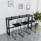 Matte Finish Stone Top Bistro Table with Black Metal Frame for Home Clearhalo 'Bar Furniture' 'Bar Tables' 'bar_tables' 'furn' 'furn_bar_tables' 'Furniture' 'Kitchen & Dining Furniture' 7749169