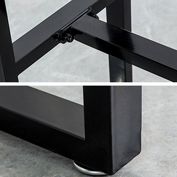 Matte Finish Stone Top Bistro Table with Black Metal Frame for Home Clearhalo 'Bar Furniture' 'Bar Tables' 'bar_tables' 'furn' 'furn_bar_tables' 'Furniture' 'Kitchen & Dining Furniture' 7749174