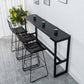 Matte Finish Stone Top Bistro Table with Black Metal Frame for Home Clearhalo 'Bar Furniture' 'Bar Tables' 'bar_tables' 'furn' 'furn_bar_tables' 'Furniture' 'Kitchen & Dining Furniture' 7749175