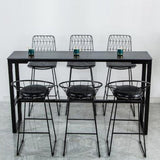 Tavolo da bistrot top con finitura in pietra opaco con telaio in metallo nero per casa