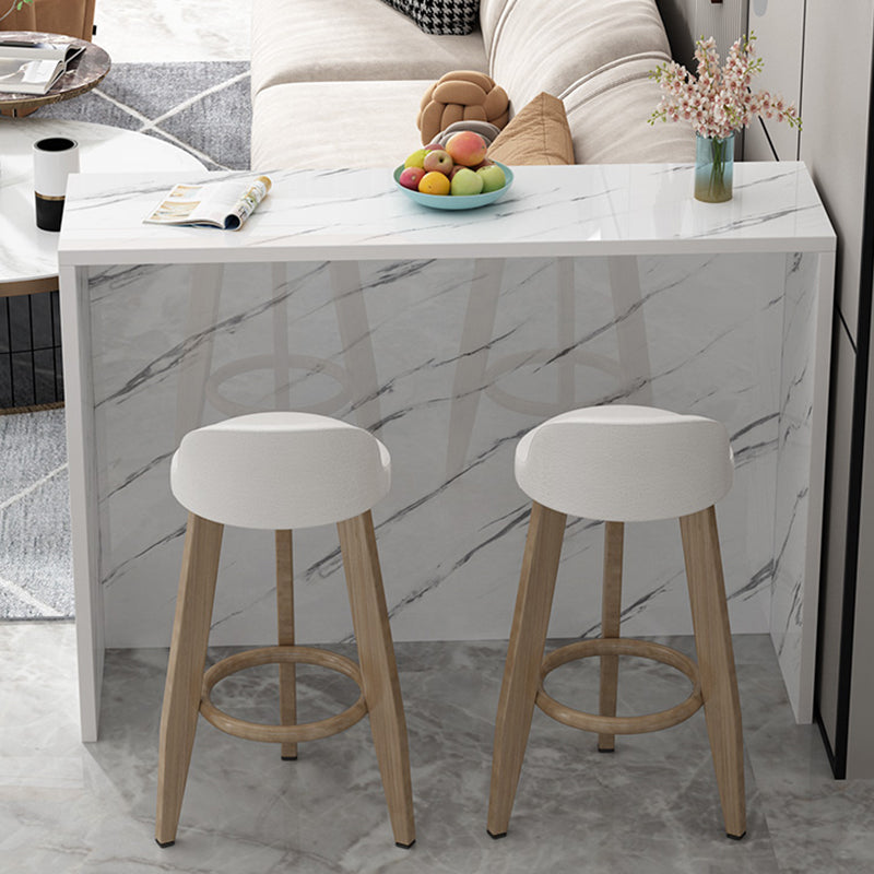 Modern Living Room Rectangle Wooden Top Pedestal Bar Dining Table Clearhalo 'Bar Furniture' 'Bar Tables' 'bar_tables' 'furn' 'furn_bar_tables' 'Furniture' 'Kitchen & Dining Furniture' 7749190