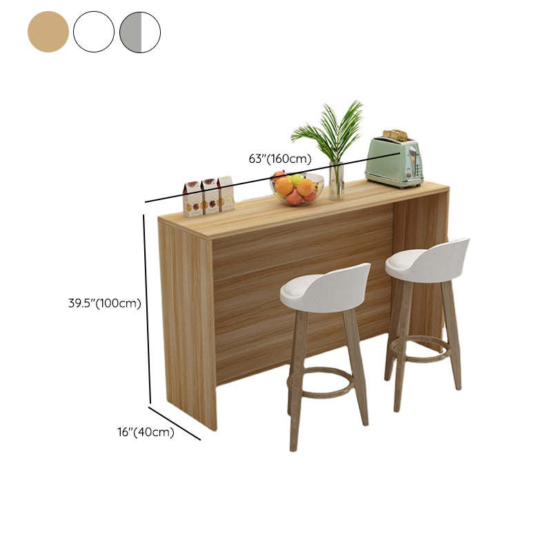 Modern Living Room Rectangle Wooden Top Pedestal Bar Dining Table Clearhalo 'Bar Furniture' 'Bar Tables' 'bar_tables' 'furn' 'furn_bar_tables' 'Furniture' 'Kitchen & Dining Furniture' 7749196