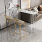 Modern White Stone Top Bistro Table with Acrylic Base for Small Places Clearhalo 'Bar Furniture' 'Bar Tables' 'bar_tables' 'furn' 'furn_bar_tables' 'Furniture' 'Kitchen & Dining Furniture' 7749197