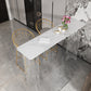 Modern White Stone Top Bistro Table with Acrylic Base for Small Places Clearhalo 'Bar Furniture' 'Bar Tables' 'bar_tables' 'furn' 'furn_bar_tables' 'Furniture' 'Kitchen & Dining Furniture' 7749198
