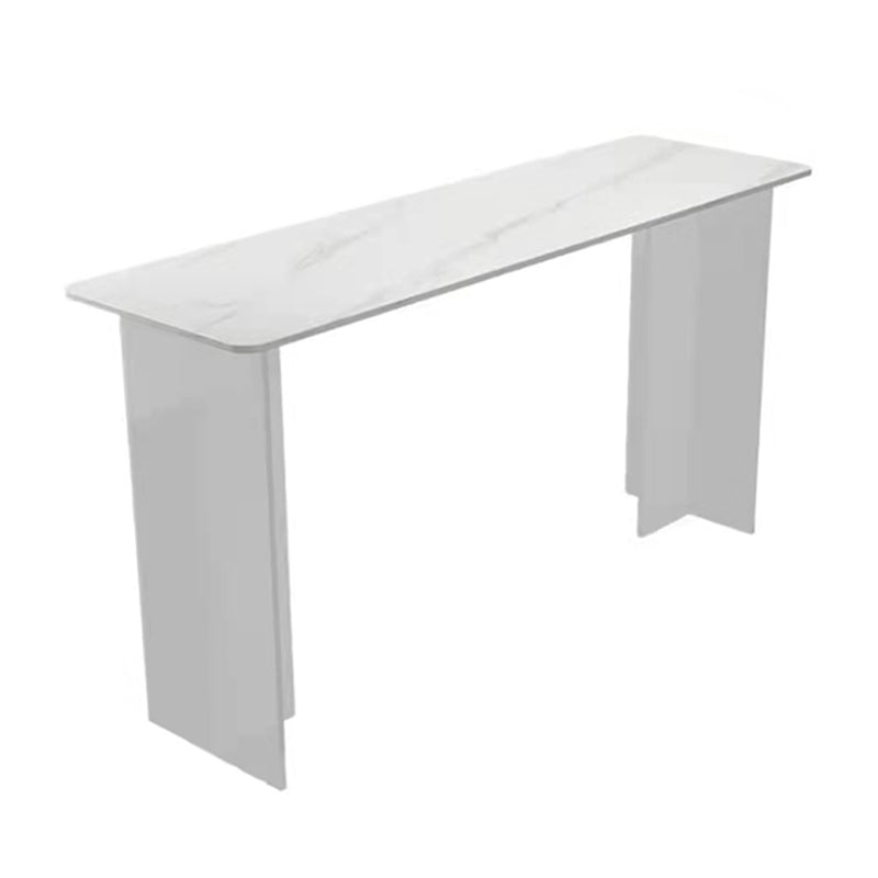 Modern White Stone Top Bistro Table with Acrylic Base for Small Places Without Chairs Clearhalo 'Bar Furniture' 'Bar Tables' 'bar_tables' 'furn' 'furn_bar_tables' 'Furniture' 'Kitchen & Dining Furniture' 7749201